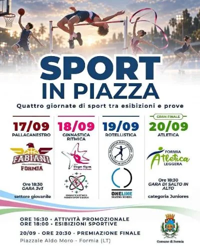 Locandina di Sport in Piazza a Formia dal 17 al 20 settembre 2026