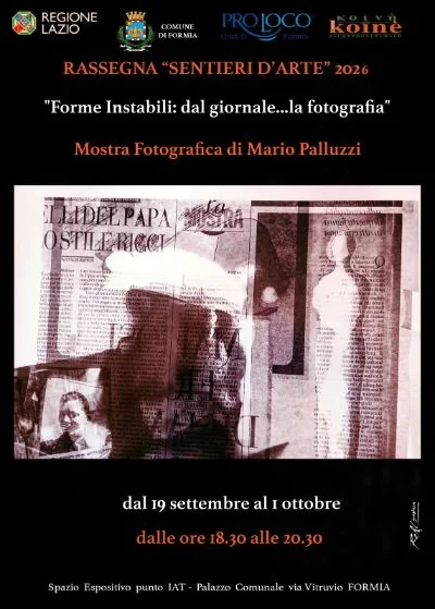 Locandina della mostra fotografica Di forme instabili a Formia