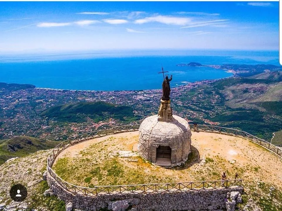 Statue of the Redeemer on Monte Redentore above Formia